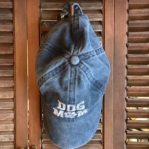 “Dog Mom” Embroidered Baseball Style Cap. Adjustable.